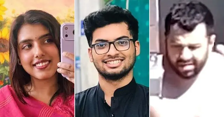 বাম থেকে নাহিদা বৃষ্টি, লিমন ও অভিযুক্ত আবুগারবিহ